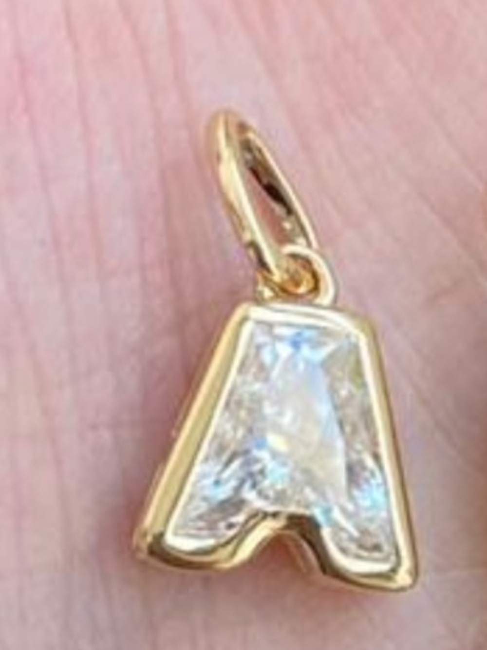 Bubble Initial 'A' Pendant Necklace with Lab Diamond